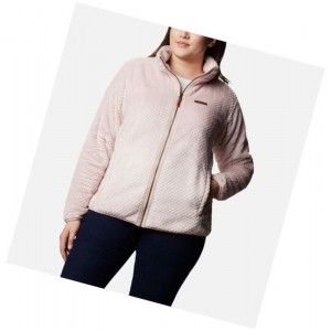 Kurtki Columbia Fire Side II Plush Full Zip Fleece Plus Size Damskie Różowe | 23UXCHWTE