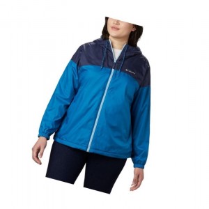 Kurtki Columbia Flash Forward Lined Windbreaker Plus Size Damskie Granatowe | 80BPARHNV