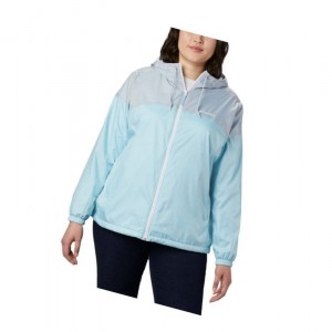 Kurtki Columbia Flash Forward Lined Windbreaker Plus Size Damskie Niebieskie Szare | 10GKMQNYU