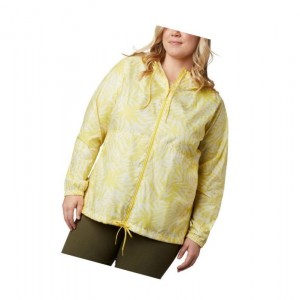 Kurtki Columbia Flash Forward Printed Windbreaker Plus Size Damskie Żółte | 54UVKFILS