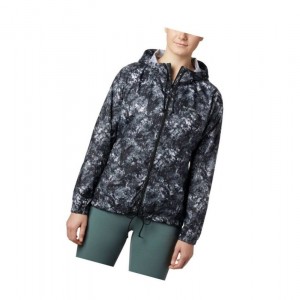 Kurtki Columbia Flash Forward Printed Windbreaker Damskie Czarne | 32QJNTDUC