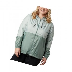 Kurtki Columbia Flash Forward Windbreaker Plus Size Damskie Zielone | 42KSEVXYM