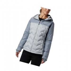 Kurtki Columbia Grand Trek Down Hooded Damskie Szare | 48UIVSDXZ