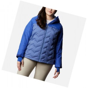 Kurtki Columbia Grand Trek Down Hooded Plus Size Damskie Niebieskie | 68UYWFEAO