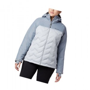 Kurtki Columbia Grand Trek Down Hooded Plus Size Damskie Szare | 06VQKPITX