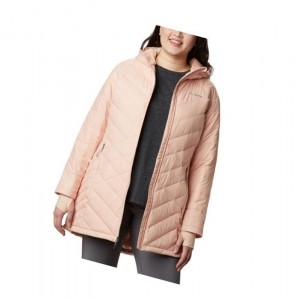 Kurtki Columbia Heavenly Long Hooded Plus Size Damskie Różowe | 59YACRBXT