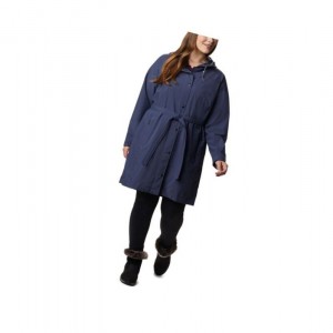 Kurtki Columbia Here And There Long Trench Plus Size Damskie Granatowe | 43CPANHRJ