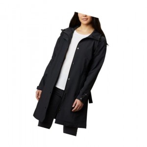 Kurtki Columbia Here And There Long Trench Damskie Czarne | 98NFJLBRG