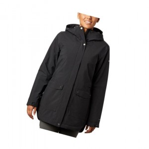 Kurtki Columbia Here and There Insulated Trench Damskie Czarne | 97CAIQTZX