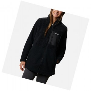 Kurtki Columbia Lodge Sherpa Full Zip Fleece Damskie Czarne | 98RQZNHWL