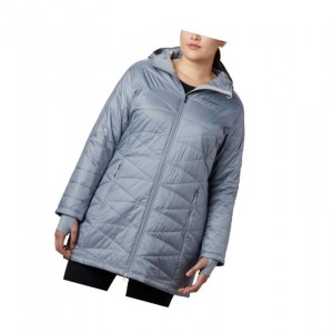 Kurtki Columbia Mighty Lite Hooded Plus Size Damskie Szare | 94OHBSADY