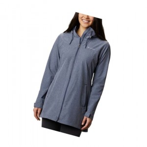 Kurtki Columbia Miller Peak Long Softshell Damskie Granatowe | 19YURNQOG