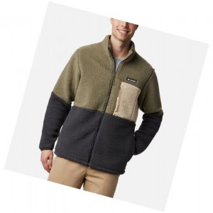 Kurtki Columbia Mountainside Heavyweight Sherpa Fleece Męskie Szare Zielone Khaki | 94DBIQRXN