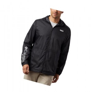 Kurtki Columbia PFG Three Streams Windbreaker Męskie Czarne | 97JWOSLKT