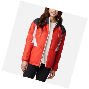 Kurtki Columbia Side Hill Lined Windbreaker Damskie Pomarańczowe Granatowe Białe | 21KVEMTAX