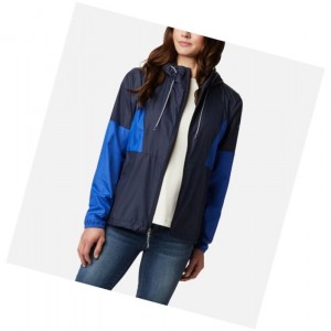 Kurtki Columbia Side Hill Windbreaker Damskie Granatowe Niebieskie | 81CIMGABV