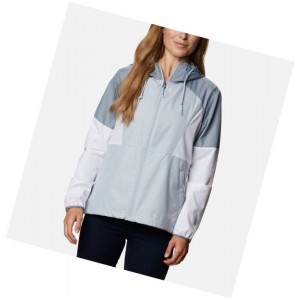 Kurtki Columbia Side Hill Windbreaker Damskie Szare Białe | 53HTPVKJB