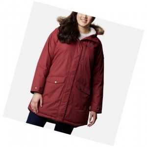 Kurtki Columbia Suttle Mountain Long Insulated Plus Size Damskie Czerwone | 72GODXQEK