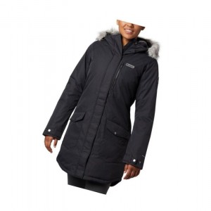 Kurtki Columbia Suttle Mountain Long Insulated Damskie Czarne | 52IDSXWJP