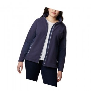 Kurtki Columbia Titan Pass II 2.0 Fleece Plus Size Damskie Granatowe Szare | 59KNFXQYS