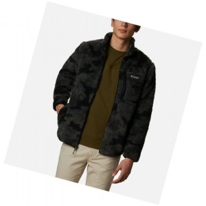 Kurtki Columbia Winter Pass Printed Full Zip Fleece Męskie Czarne Camo | 36ZIWQOJT