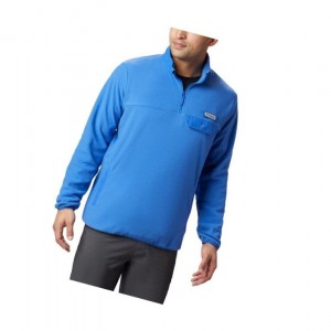 Pulower Columbia Harborside II Fleece Męskie Niebieskie | 79YRWQJEL