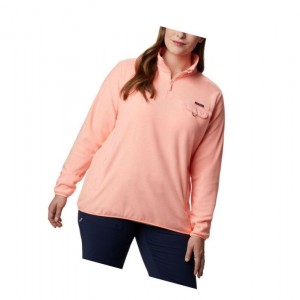 Pulower Columbia Harborside II Fleece Plus Size Damskie Różowe | 23ZRAYLUT