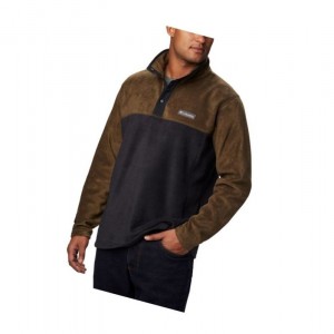 Pulower Columbia Steens Mountain Half Snap Fleece Męskie Czarne Oliwkowe | 94FKNTECB