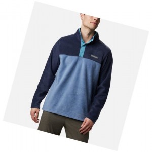 Pulower Columbia Steens Mountain Half Snap Fleece Męskie Niebieskie Szare Granatowe Niebieskie | 16HQRANZG