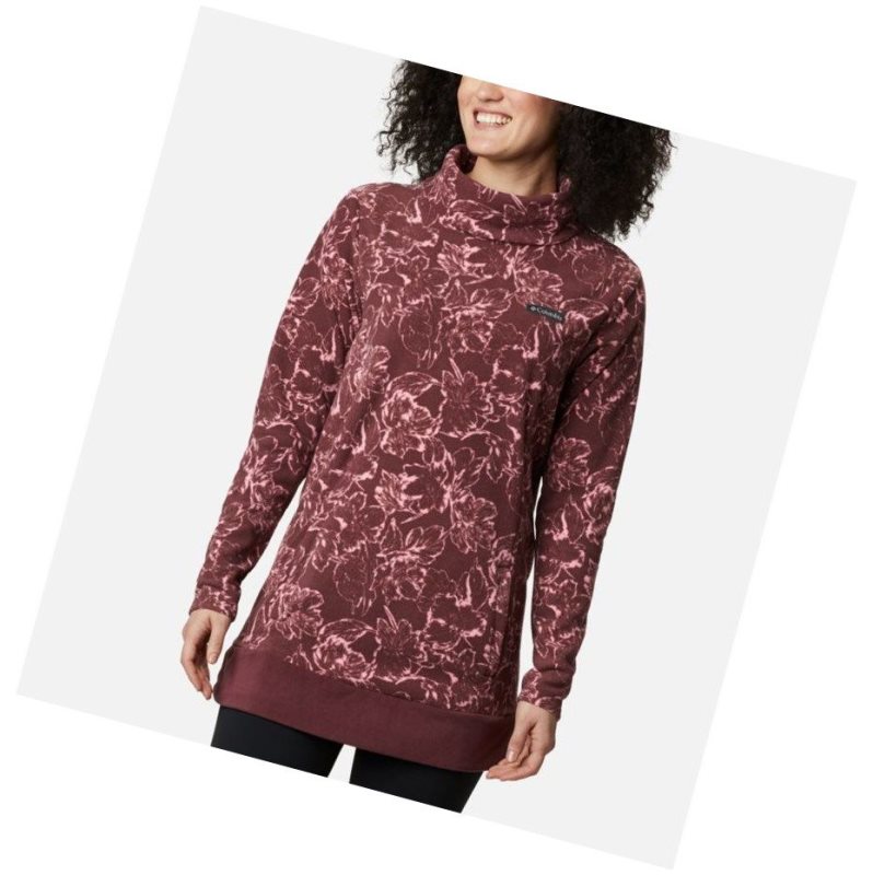 Bluza Columbia Ali Peak Fleece Tunic Damskie Bordowe | 21ENAUFIZ