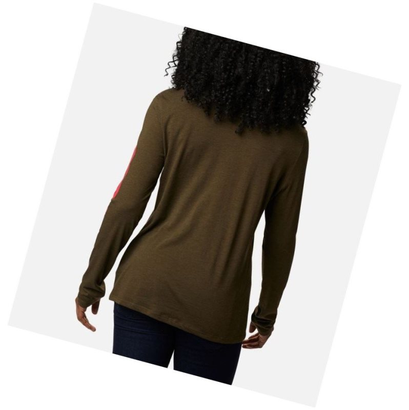 Bluza Columbia Autumn Trek Long Sleeve Relaxed Damskie Oliwkowe | 23XKAZPBE