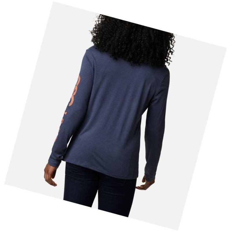 Bluza Columbia Autumn Trek Long Sleeve Relaxed Damskie Granatowe | 03JVSLIBT