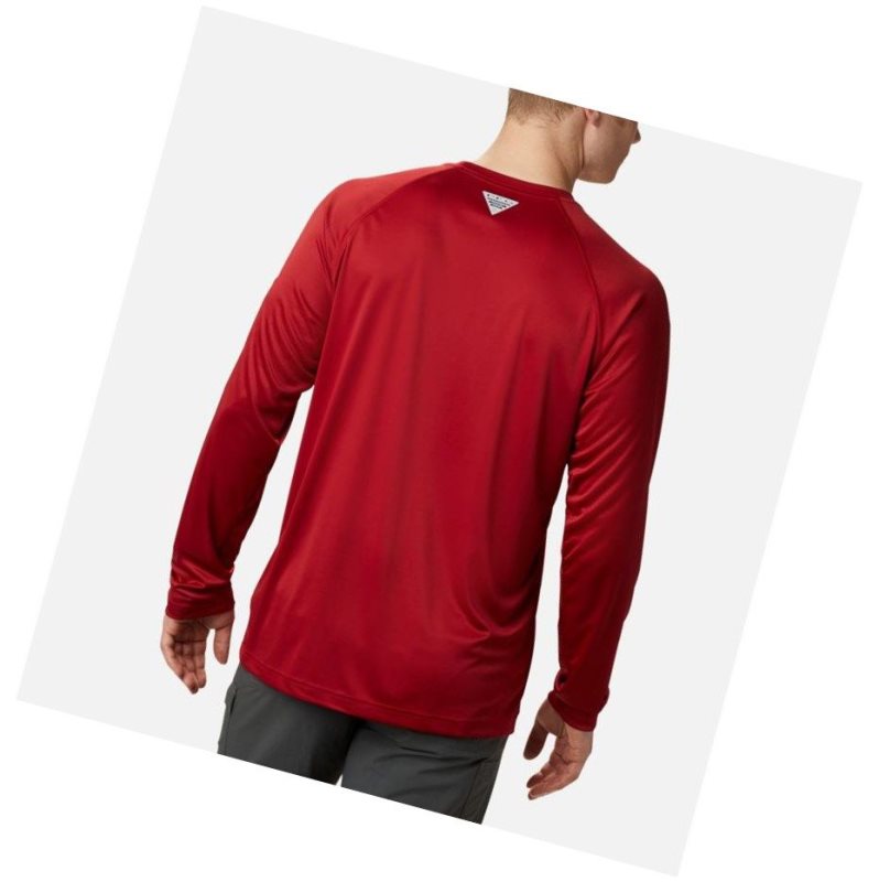 Bluza Columbia Collegiate PFG Terminal Tackle Long Sleeve - Alabama Męskie Czerwone Białe | 93NRZVMBW