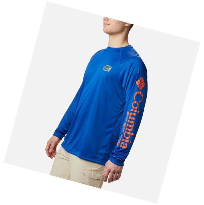 Bluza Columbia Collegiate PFG Terminal Tackle Long Sleeve - Florida Męskie Pomarańczowe | 28HYCZNVX