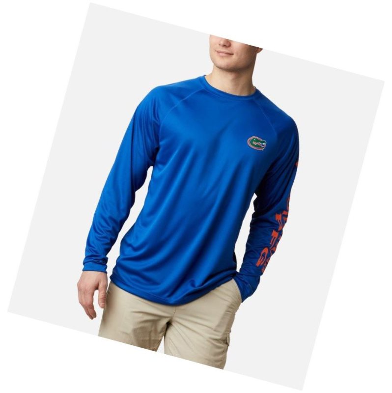 Bluza Columbia Collegiate PFG Terminal Tackle Long Sleeve - Florida Męskie Pomarańczowe | 28HYCZNVX