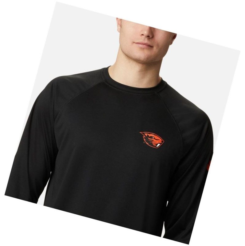 Bluza Columbia Collegiate PFG Terminal Tackle Long Sleeve - Oregon State Męskie Brązowe Pomarańczowe Czarne | 23TNYRVLB