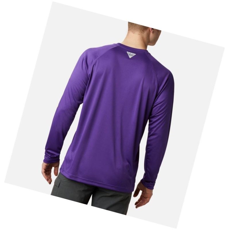 Bluza Columbia Collegiate PFG Terminal Tackle Long Sleeve - LSU Męskie Fioletowe Żółte | 16BTDWRNZ