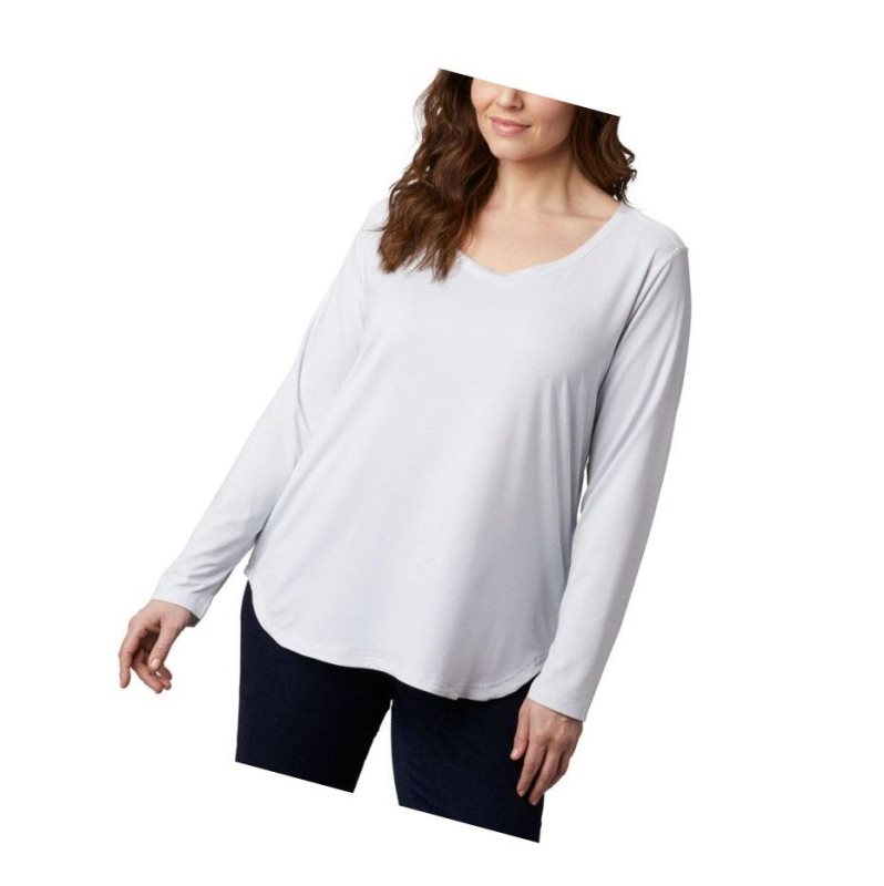 Bluza Columbia Firwood Camp Long Sleeve Plus Size Damskie Białe | 42QXRJVWP