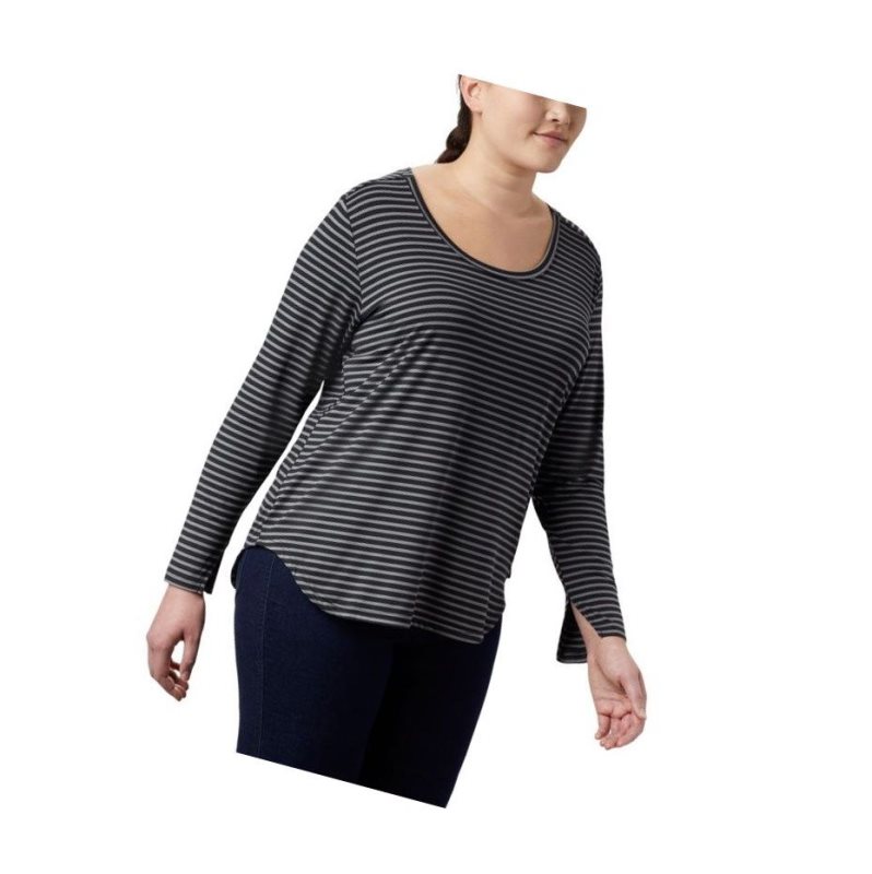 Bluza Columbia Firwood Camp Long Sleeve Plus Size Damskie Czarne | 39PBNOZHV