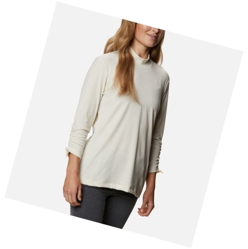 Bluza Columbia Firwood Ribbed Knit Three-Quarter Sleeve Damskie Kremowe | 67KSVTZRO