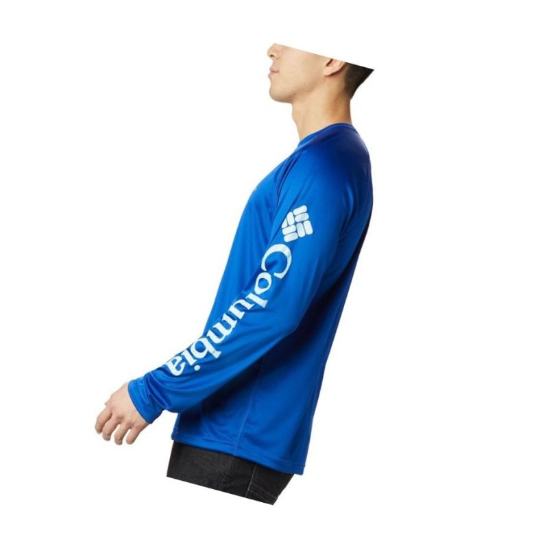 Bluza Columbia Fork Stream Long Sleeve Męskie Niebieskie | 58DOZIWQA