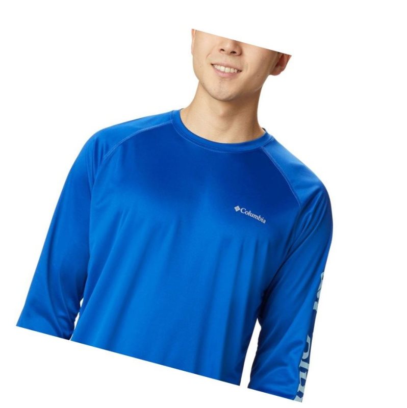 Bluza Columbia Fork Stream Long Sleeve Męskie Niebieskie | 58DOZIWQA