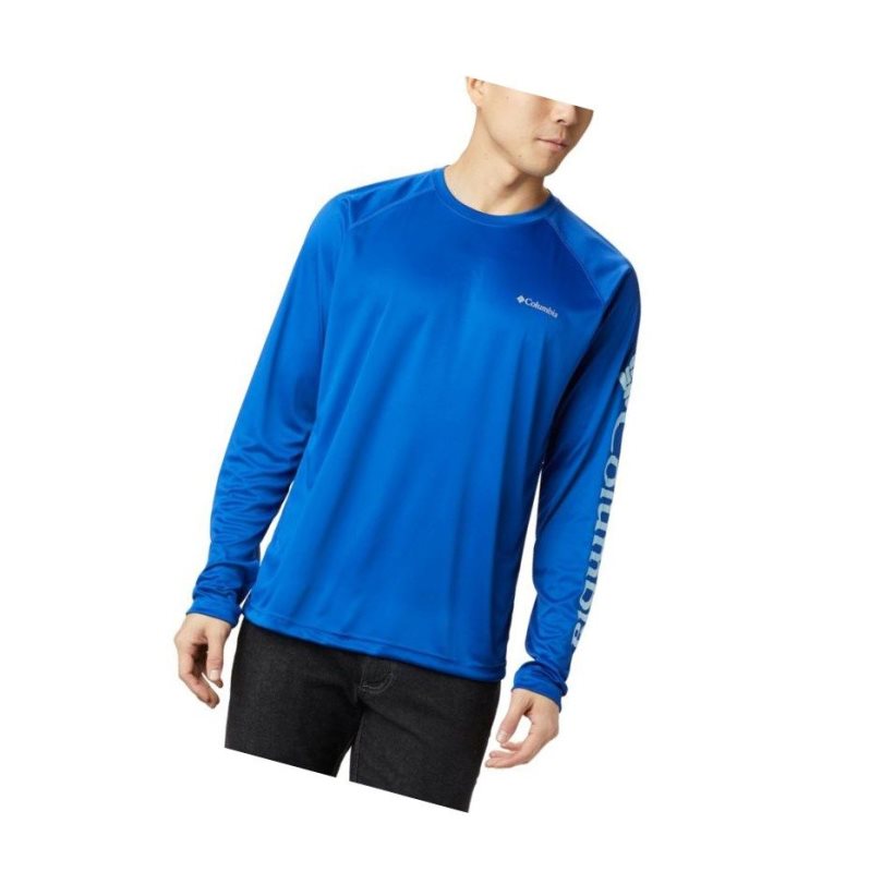 Bluza Columbia Fork Stream Long Sleeve Męskie Niebieskie | 58DOZIWQA