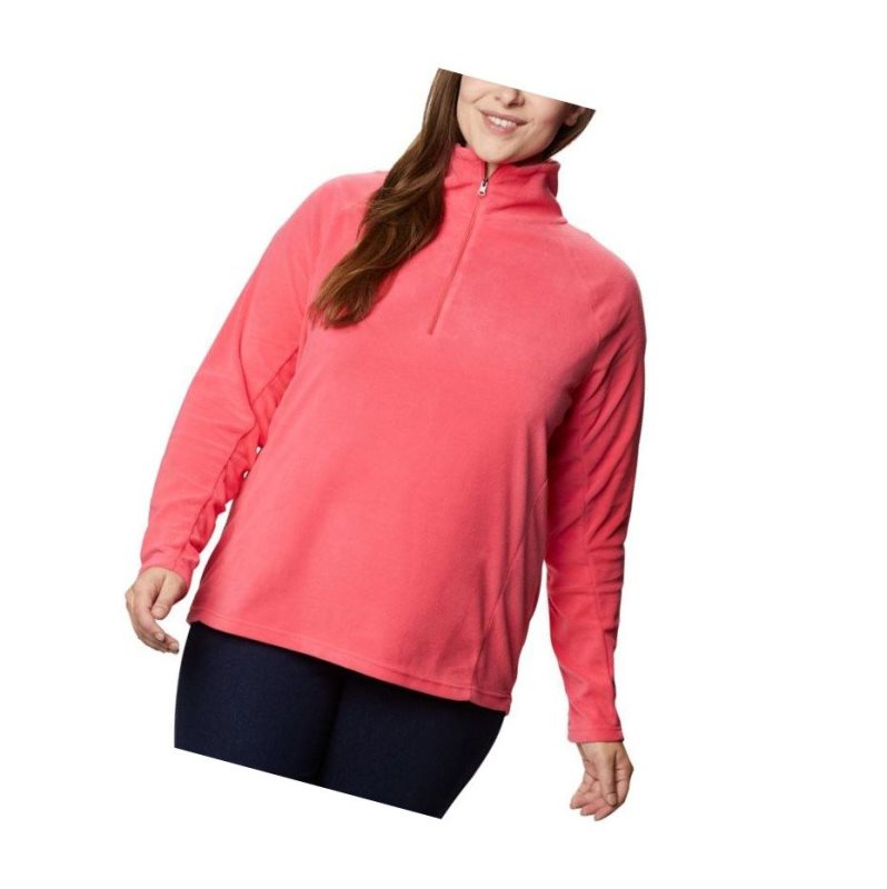 Bluza Columbia Glacial IV 1/2 Zip Plus Size Damskie Głęboka Różowe | 57BSNWYVI