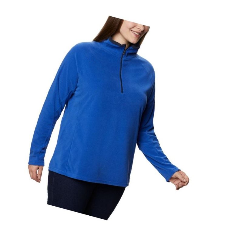 Bluza Columbia Glacial IV 1/2 Zip Plus Size Damskie Niebieskie Granatowe | 25EGKAFYO