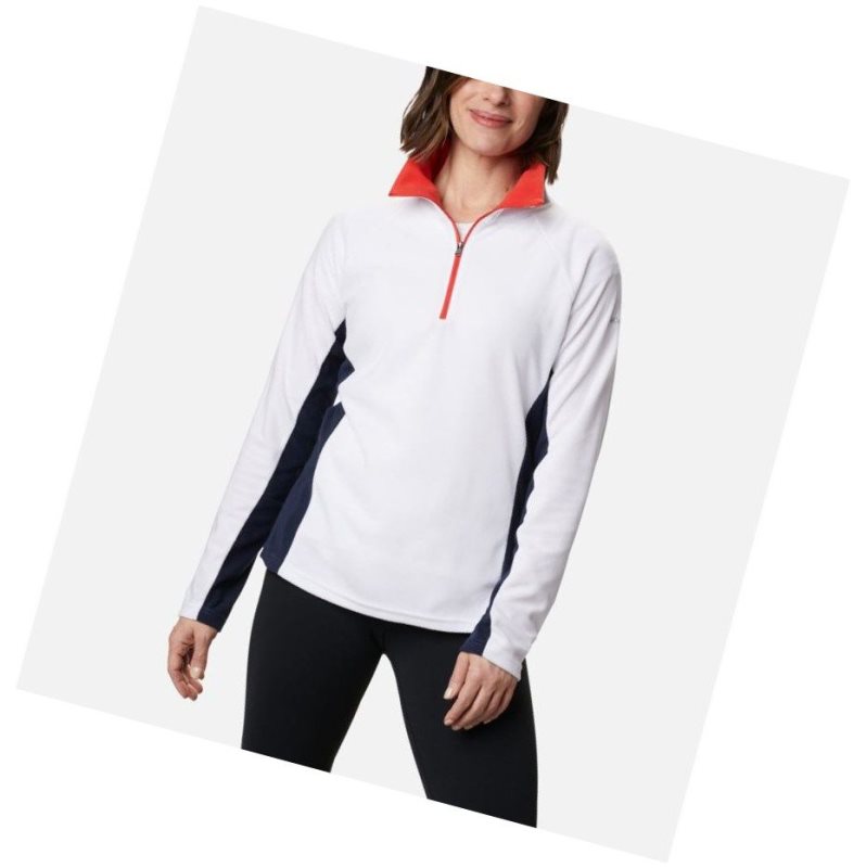 Bluza Columbia Glacial IV Half Zip Fleece Damskie Białe Granatowe | 58QOGHYBM