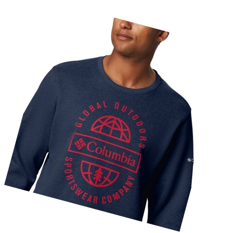 Bluza Columbia Hart Mountain Graphic Męskie Granatowe Kolorowe | 97OXMTULI