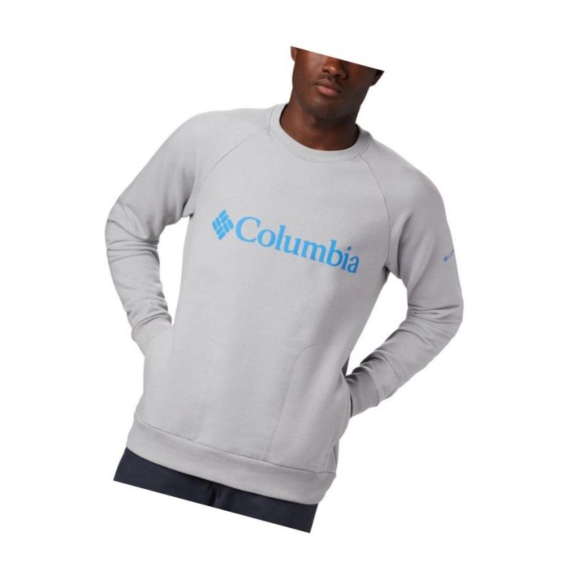 Bluza Columbia Lodge Crew Tall Męskie Szare Lazur Niebieskie | 08JCXWZMK