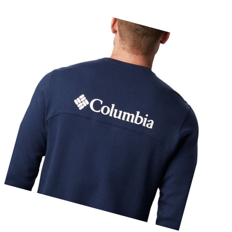 Bluza Columbia Lodge Double Knit Męskie Granatowe Białe | 45WDXKHFI