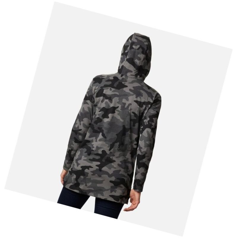 Bluza Columbia Lodge Hooded Tunic Damskie Czarne Camo | 75QLGEKHW